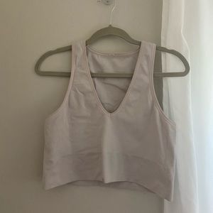 Athleta Aurora Crop Rib Top Veil Grey | XL